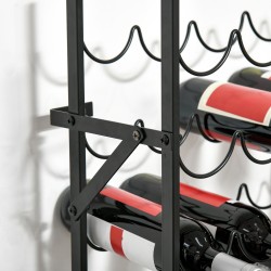 Viiniteline 60 pullolle metalli 63 x 20,5 x 118 cm musta