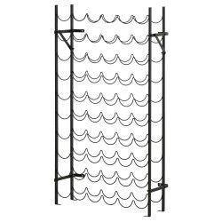 Viiniteline 60 pullolle metalli 63 x 20,5 x 118 cm musta