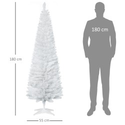 Tekokuusi 180 cm, valkoinen joulukuusi sisäkäyttöön, 390 oksankärkeä, jalustalla