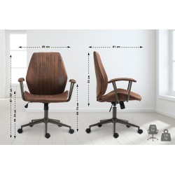Teollinen ergonominen toimistotuoli keinonahkaverhoilulla ja metallirungolla