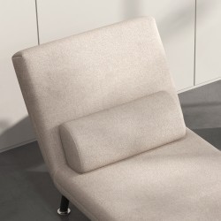 Taitettava lepotuoli ja varavuode metallirungolla, leinenimitaatti, 75 x 70 x 75 cm, beige