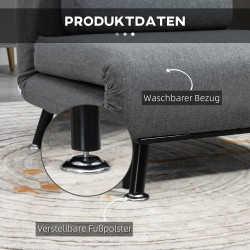 Taitettava lepotuoli ja vierasvuode teräsrungolla 75 x 70 x 75 cm tummanharmaa