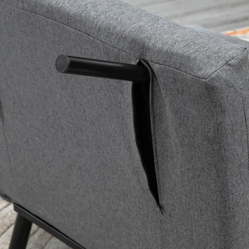 Taitettava lepotuoli ja vierasvuode teräsrungolla 75 x 70 x 75 cm tummanharmaa