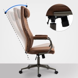 Teollinen toimistotuoli keinonahalla ja keinumekanismilla ergonomiseen työskentelyyn