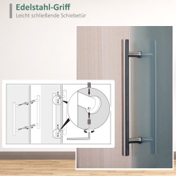 Lasiliukuovi vetotangolla, yksipuolisesti mattapintainen, turvalasi 102,5 x 205 cm