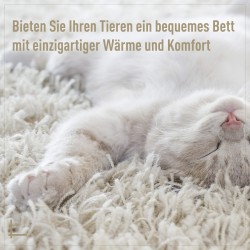 Lemmikin pesä kissalle tai pienelle koiralle, PVC-rottinki, metallirunko, tyyny, Ø56 x 35 cm, beige