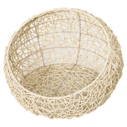 Lemmikin pesä kissalle tai pienelle koiralle, PVC-rottinki, metallirunko, tyyny, Ø56 x 35 cm, beige