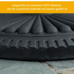 Aurinkovarjon jalusta 14 kg parveke ja terassi HDPE/sementti Ø49 cm musta sopii 35–48 mm varjoputkille