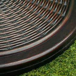 Aurinkovarjon jalka sementti 14 kg pyöreä rattan-tyyli ø48 cm pronssi ø35/38/48 mm varjoputkelle