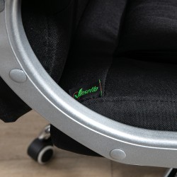 Ergonominen työtuoli toimistoon, keinutoiminto, säädettävä korkeus, pellavatyylinen kangas, musta