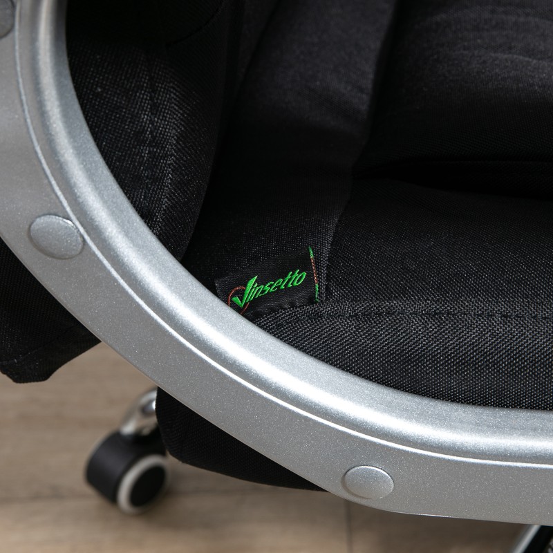 Ergonominen työtuoli toimistoon, keinutoiminto, säädettävä korkeus, pellavatyylinen kangas, musta