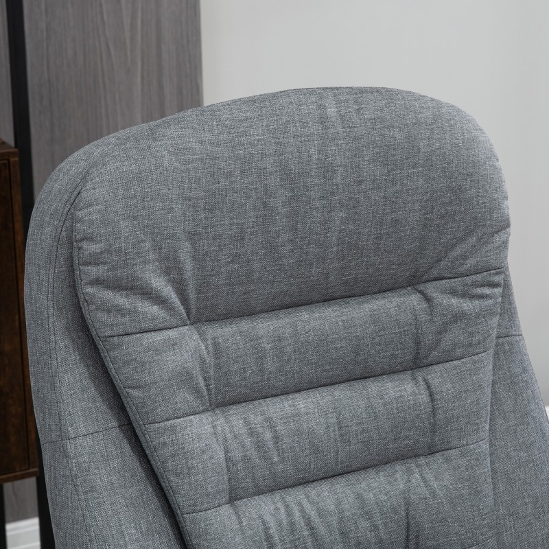 Ergonominen työtuoli toimistoon, keinutoiminto, korkeussäädettävä, harmaa pellavamainen kangas