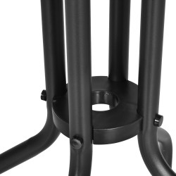 Pyöreä ulkopöytä parvekkeelle metallirungolla ja turvalasikannella Ø60 x 70 cm musta