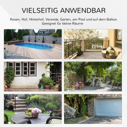 Taitettava pyöreä teräspöytä karkaistulla lasikannella ja polyrottingilla Ø 68 x 73 cm ruskea