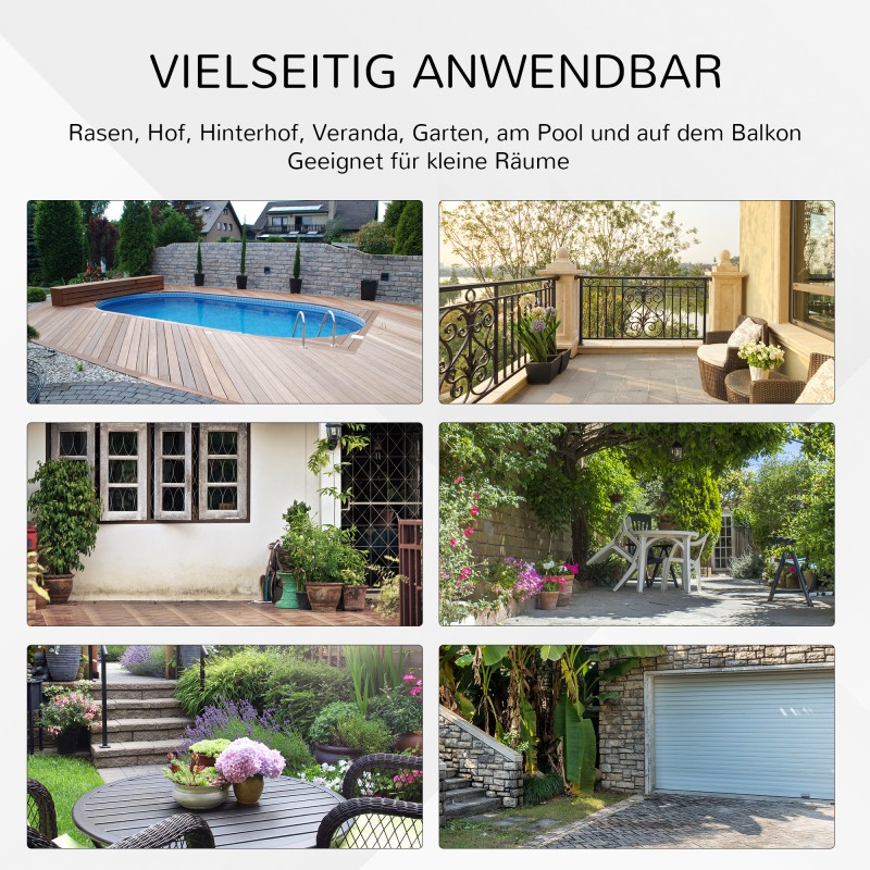 Taitettava pyöreä teräspöytä karkaistulla lasikannella ja polyrottingilla Ø 68 x 73 cm ruskea