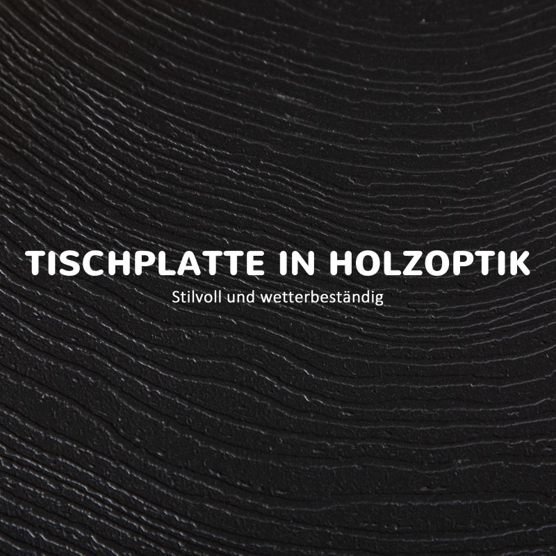 Pyöreä kokoontaitettava puutarhapöytä 2 hengelle, teräs ja HDPE, Ø60 x 73 cm, tummanharmaa