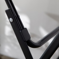 Pyöreä kokoontaitettava puutarhapöytä 2 hengelle, teräs ja HDPE, Ø60 x 73 cm, tummanharmaa