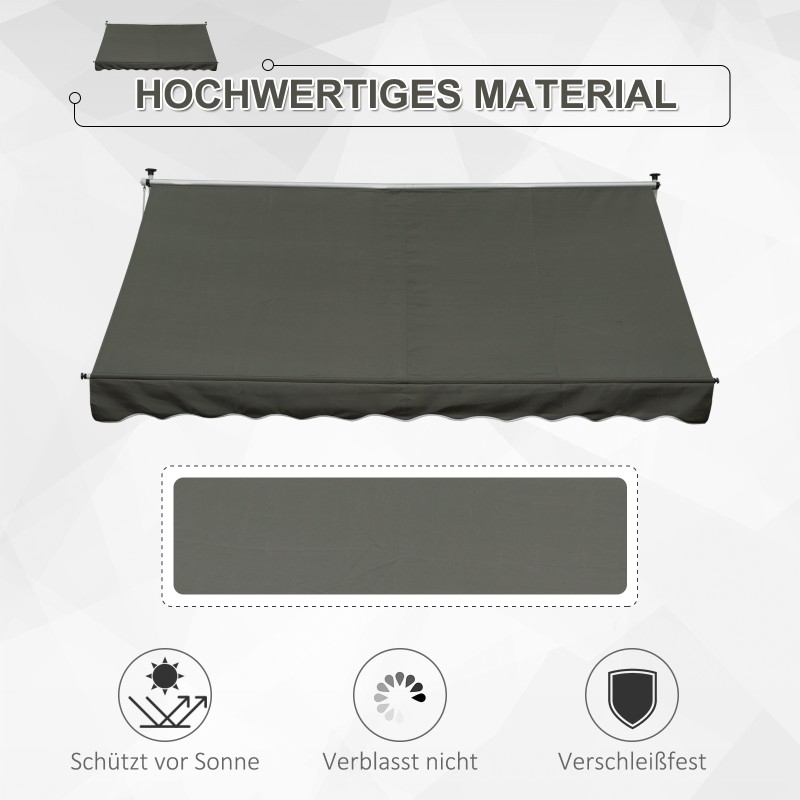 Parvekemarkiisi kampikäterullaustalla, korkeussäädettävä 150 cm harmaa