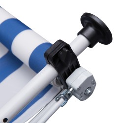 Parveke- ja terassikatos käsikammella 300x150 cm, korkeussäädettävä, sinivalkoinen