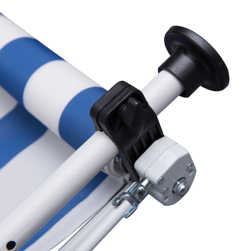 Parveke- ja terassikatos käsikammella 300x150 cm, korkeussäädettävä, sinivalkoinen