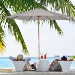 Aurinkovarjo puurunko bambu Ø300 cm harmaa parvekkeelle ja puutarhaan