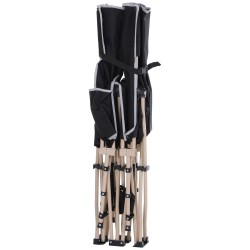 Leirisänky / retkisänky teräsrungolla, 190 x 68 x 52 cm, kantokassi, musta