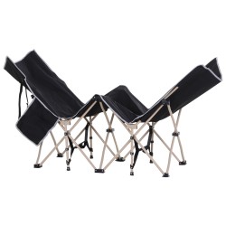 Leirisänky / retkisänky teräsrungolla, 190 x 68 x 52 cm, kantokassi, musta