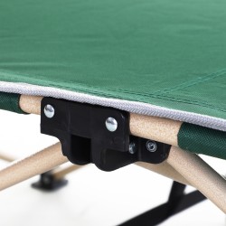 Kenttävuode camping-käyttöön, teräsrunko ja 600D Oxford -kangas, 190 x 68 x 52 cm, vihreä/beige