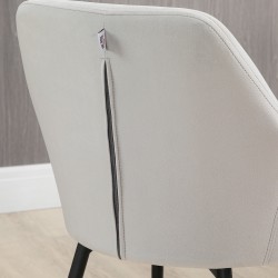 Ruokapöydän tuolisetti 2 kpl, samettimainen kangas, 54x57x80 cm, vaaleanharmaa