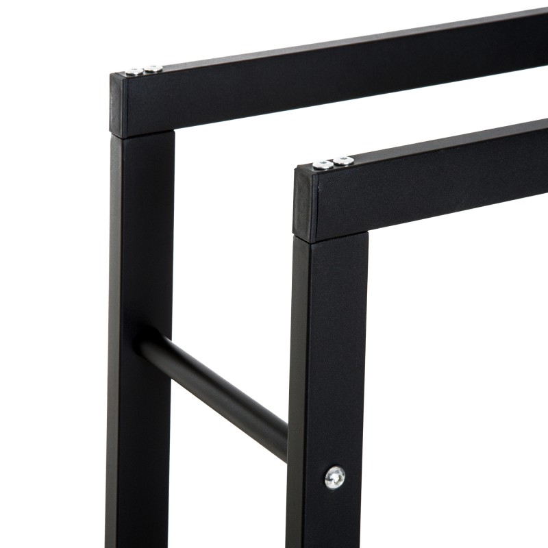 Polttopuuräkki teräs 60 x 25 x 100 cm, kantavuus 100 kg, musta, sisä- ja ulkokäyttöön