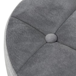 Kampaamotuoli rullilla, säädettävä ja pyörivä, samettimainen, kromijalka, ø35 x 49–61 cm, vaaleanharmaa