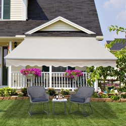 Nivelvarsikatos terassille ja parvekkeelle, alumiinirunko, 450 x 300 cm, beige