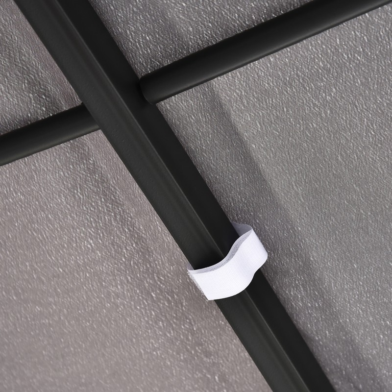 Terassikatos pergola puutarhaan metalli 297 x 297 cm harmaa