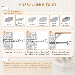 Kissan seinähylly lepotaso MDF/fleece 41 x 28 x 21 cm valkoinen, enintään 10 kg