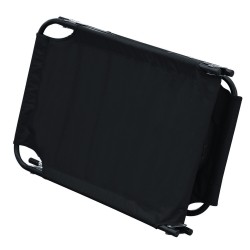 Taitettava aurinkotuoli puutarhaan 4-asentoinen selkänoja kasvoaukolla 190 cm musta max 120 kg