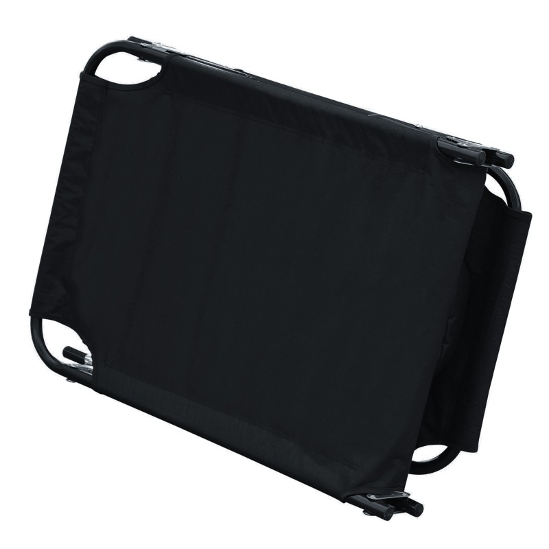 Taitettava aurinkotuoli puutarhaan 4-asentoinen selkänoja kasvoaukolla 190 cm musta max 120 kg