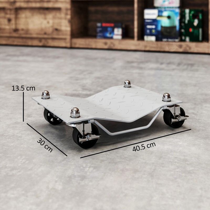 Auton siirtotelineet terästä 40,5 x 30 x 13,5 cm 2 kpl harmaa
