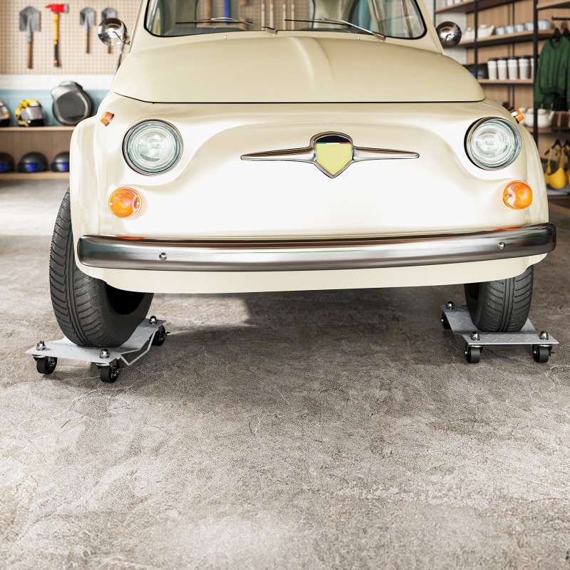 Auton siirtotelineet terästä 40,5 x 30 x 13,5 cm 2 kpl harmaa