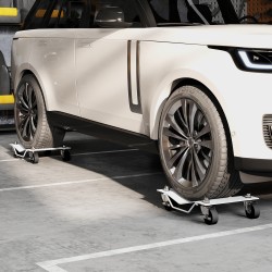 Auton siirtotelineet terästä 40,5 x 30 x 13,5 cm 2 kpl harmaa