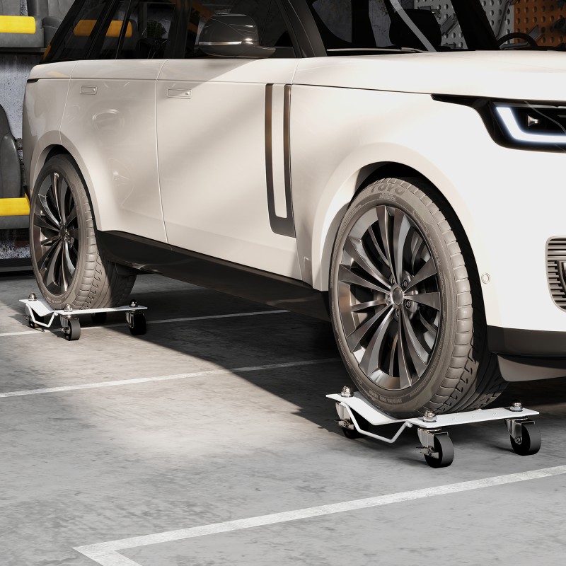 Auton siirtotelineet terästä 40,5 x 30 x 13,5 cm 2 kpl harmaa