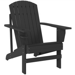 Adirondack puutarhatuoli mukitelineellä tannenpuu 72 x 95 x 93 cm musta