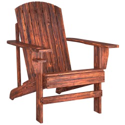 Adirondack puutarhatuoli mukitelineellä kuusipuuta 72 x 95 x 93 cm hiillostettu sävy