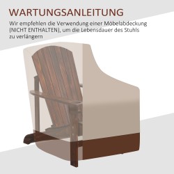 Adirondack puutarhatuoli mukitelineellä kuusipuuta 72 x 95 x 93 cm hiillostettu sävy