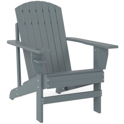 Adirondack puinen puutarhatuoli mukitelineellä tannenpuu tummanharmaa 72 x 95 x 93 cm