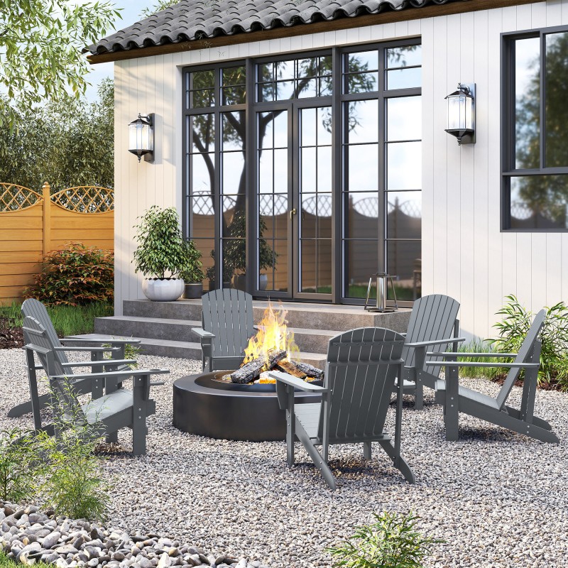 Adirondack puinen puutarhatuoli mukitelineellä, tannenpuu, tummanharmaa 72 x 95 x 93 cm