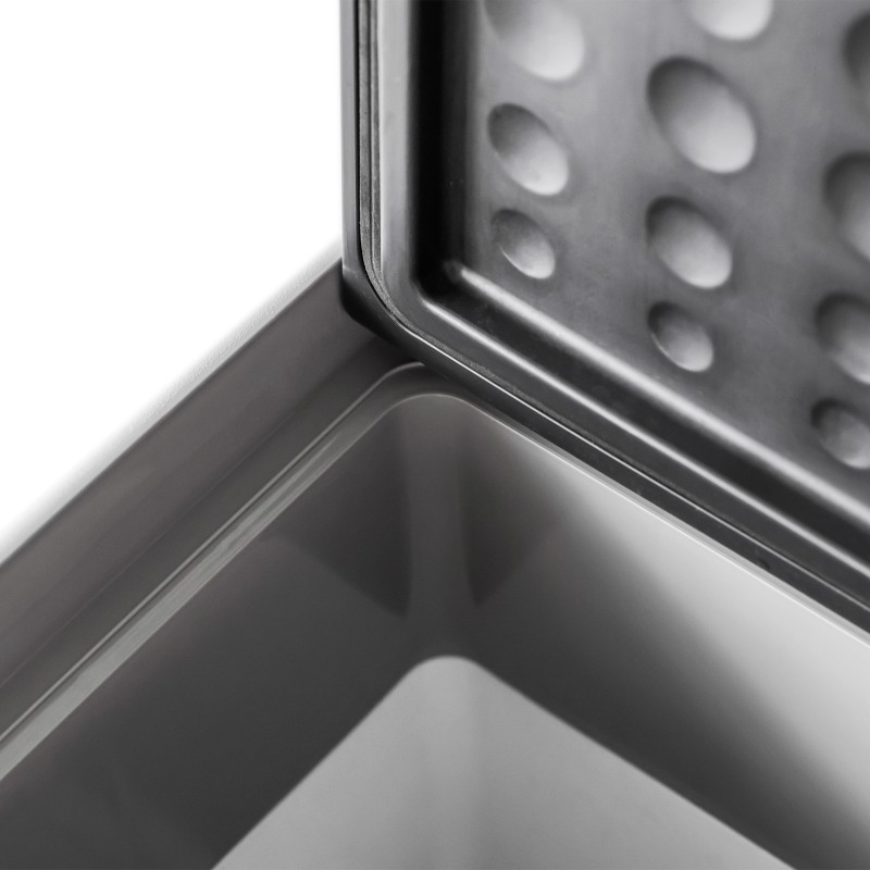 Auton kylmälaite / autokylmälaukku 50 L, kompressorijääkaappi -20 °C, kosketusohjaus, pyörät ja teleskooppikahva, harmaa