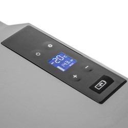 Auton kylmälaite / autokylmälaukku 50 L, kompressorijääkaappi -20 °C, kosketusohjaus, pyörät ja teleskooppikahva, harmaa