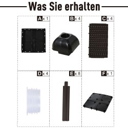 Korotettu istutuslaatikko ulkokäyttöön, muovi rottinkijäljitelmä, 40 x 40 x 44 cm, 2 kpl, tummanruskea