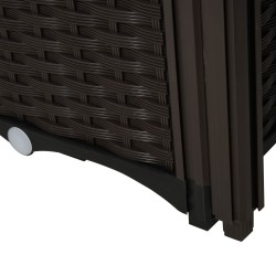 Korotettu istutuslaatikko ulkokäyttöön, muovi rottinkijäljitelmä, 40 x 40 x 44 cm, 2 kpl, tummanruskea