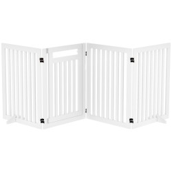 Lemmikkien turvaportti sisäkäyttöön MDF 4 osainen taittuva 240 x 81 cm valkoinen